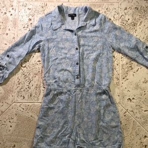 Girls blue & white romper